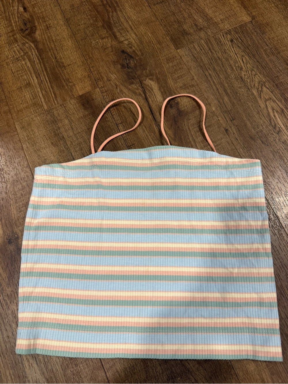 Pastel Stripe Spaghetti Strap One-Piece - Pink, Blue & Cream